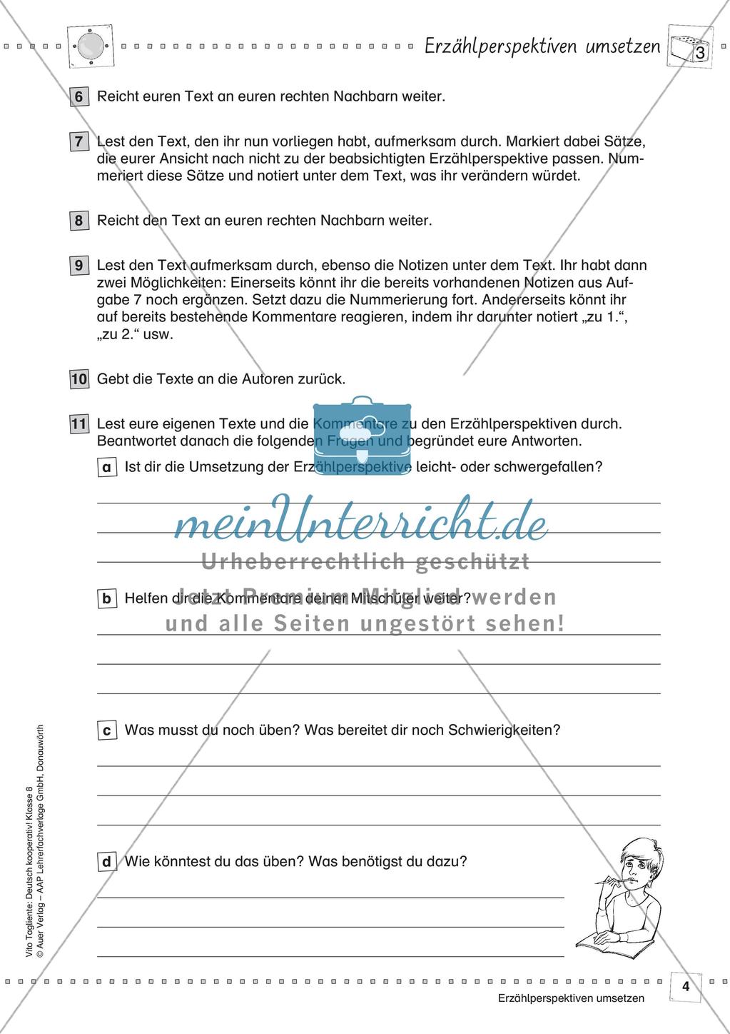 Deutsch kooperativ: Erzählperspektiven umsetzen Preview 6