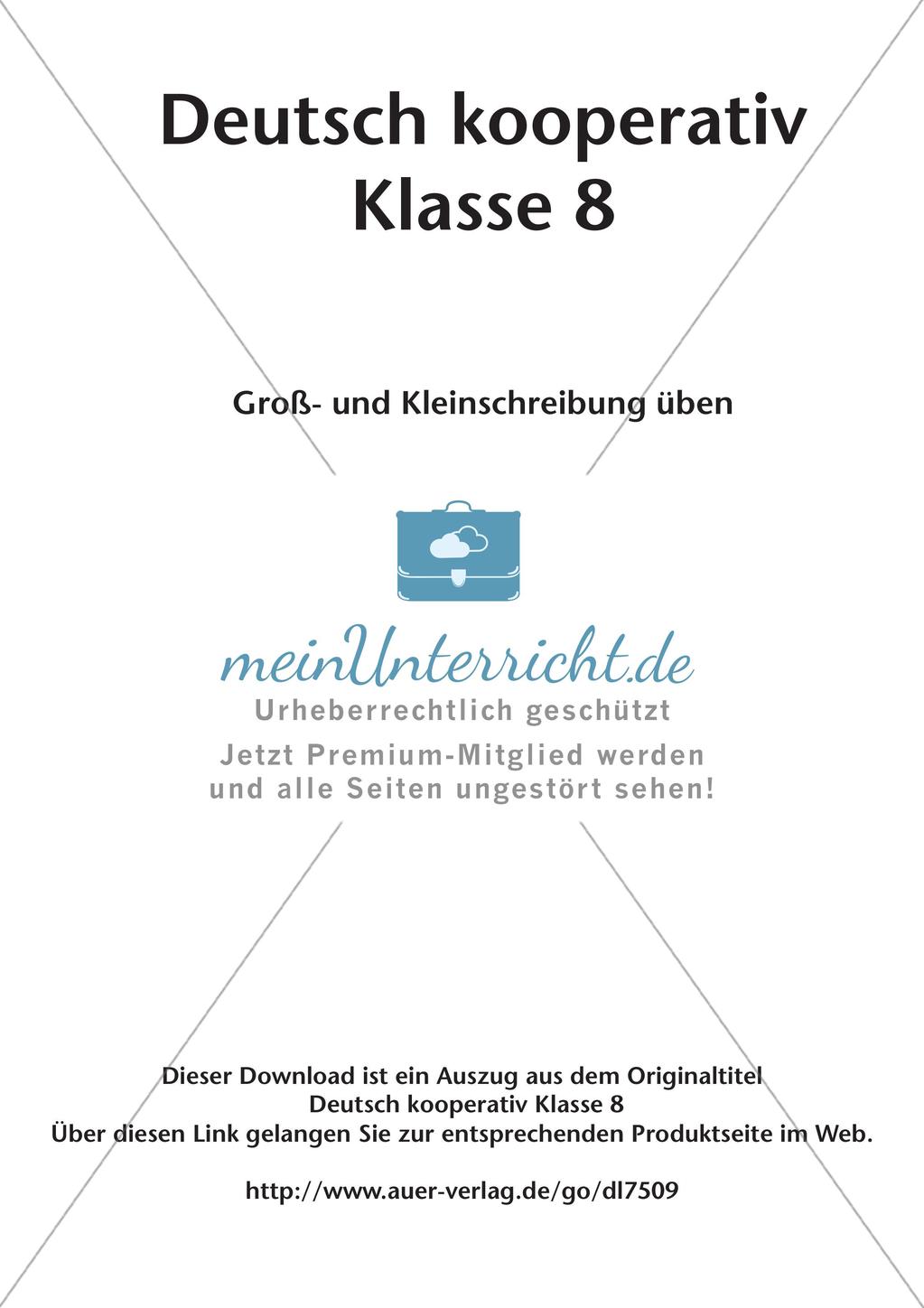 Groß- und Kleinschreibung üben Preview 2