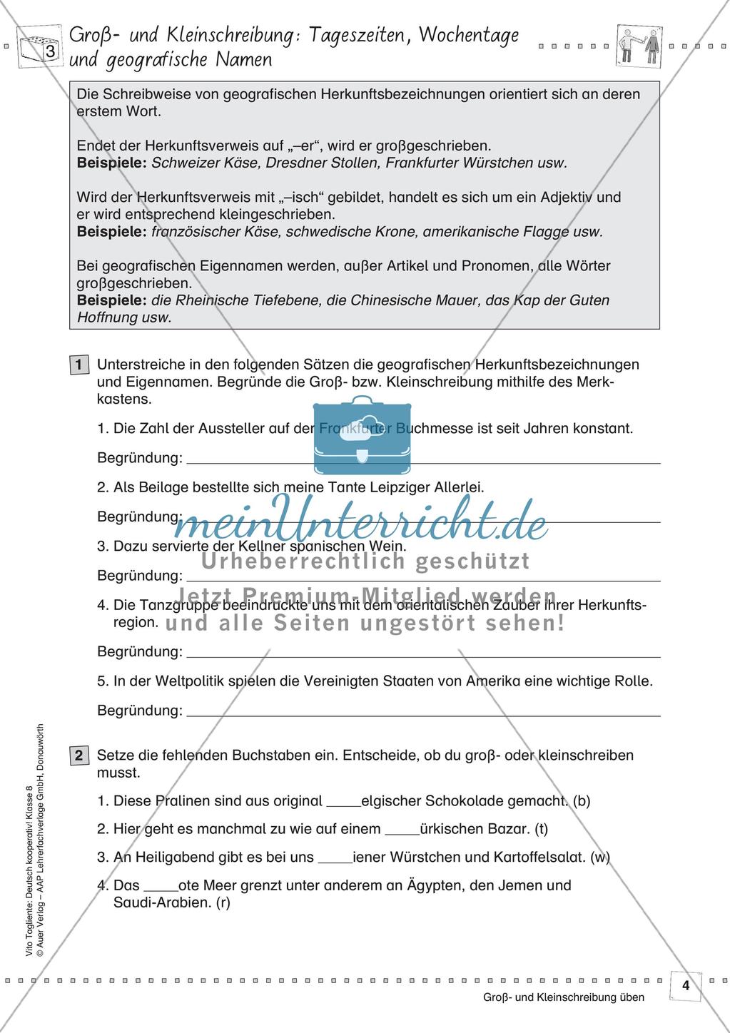Groß- und Kleinschreibung üben Preview 6