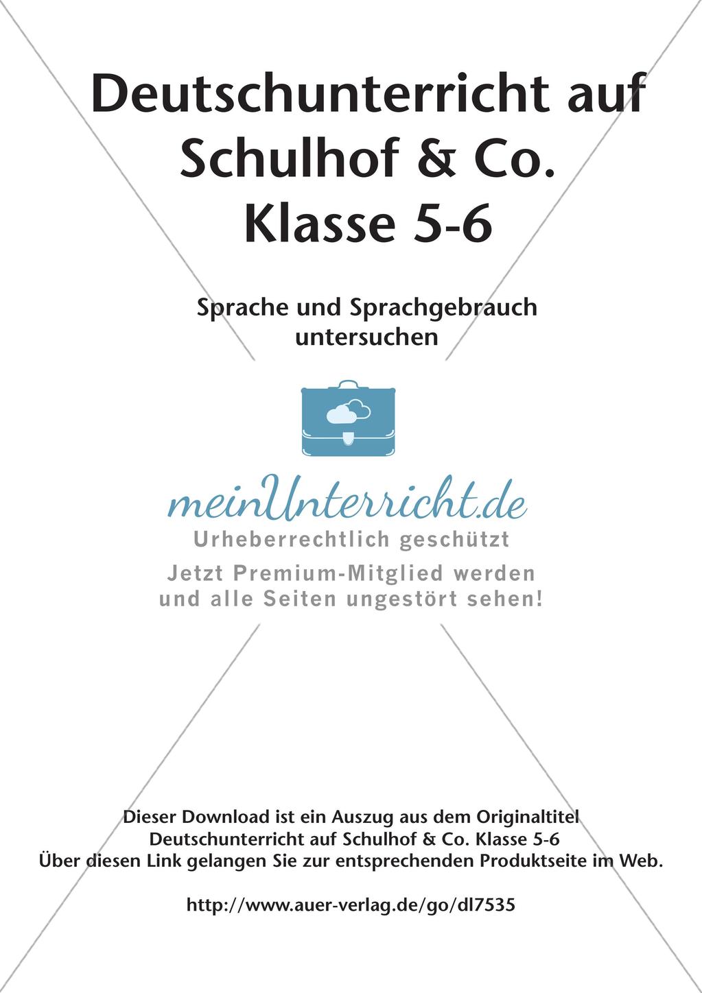 Deutsch auf dem Schulhof: Sprache und Sprachgebrauch untersuchen Preview 2