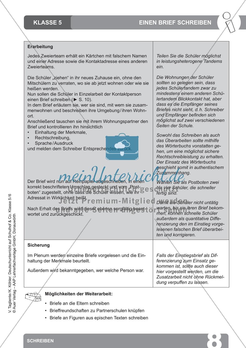 Deutsch auf dem Schulhof: Schreiben Preview 10