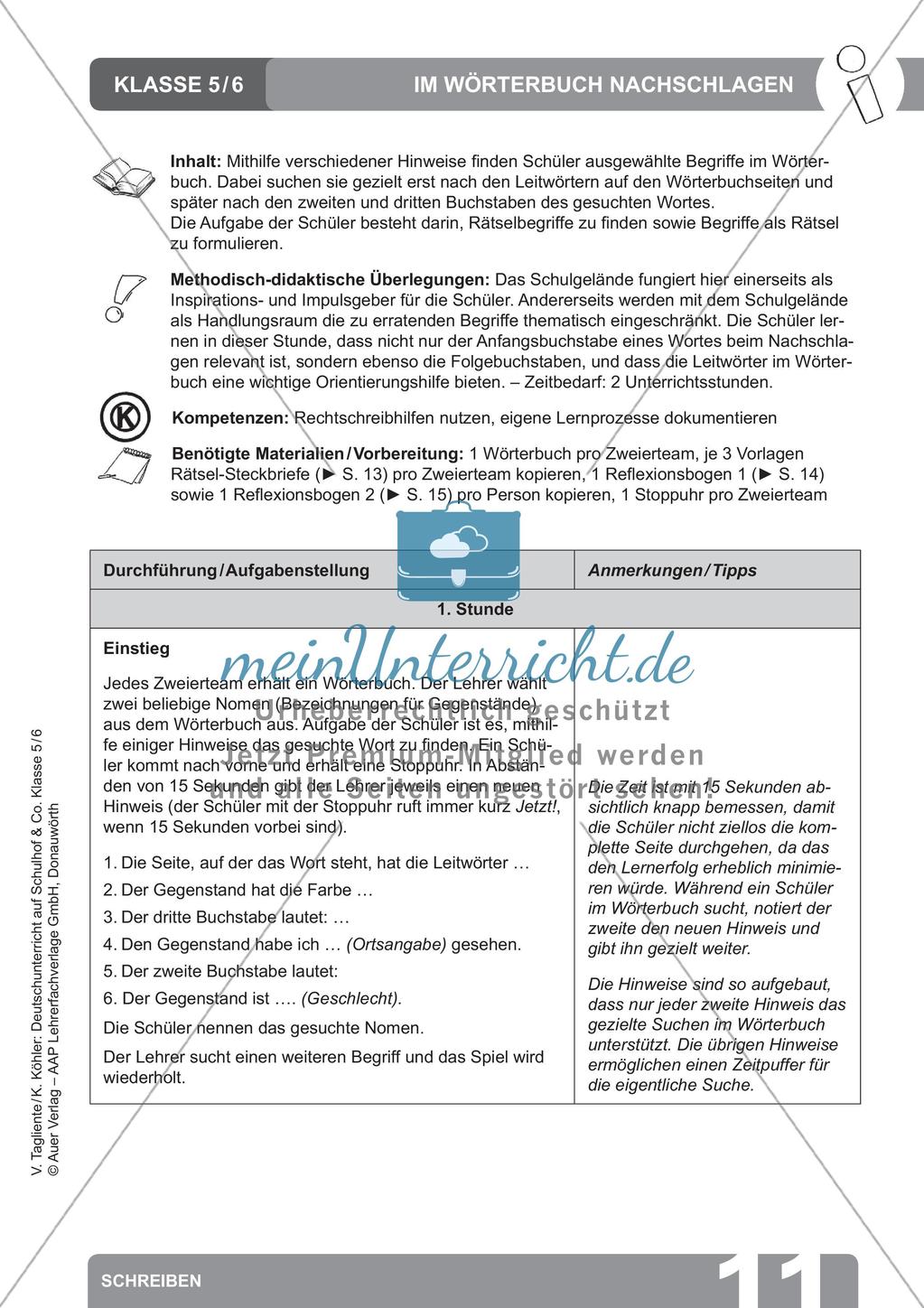 Deutsch auf dem Schulhof: Schreiben Preview 13