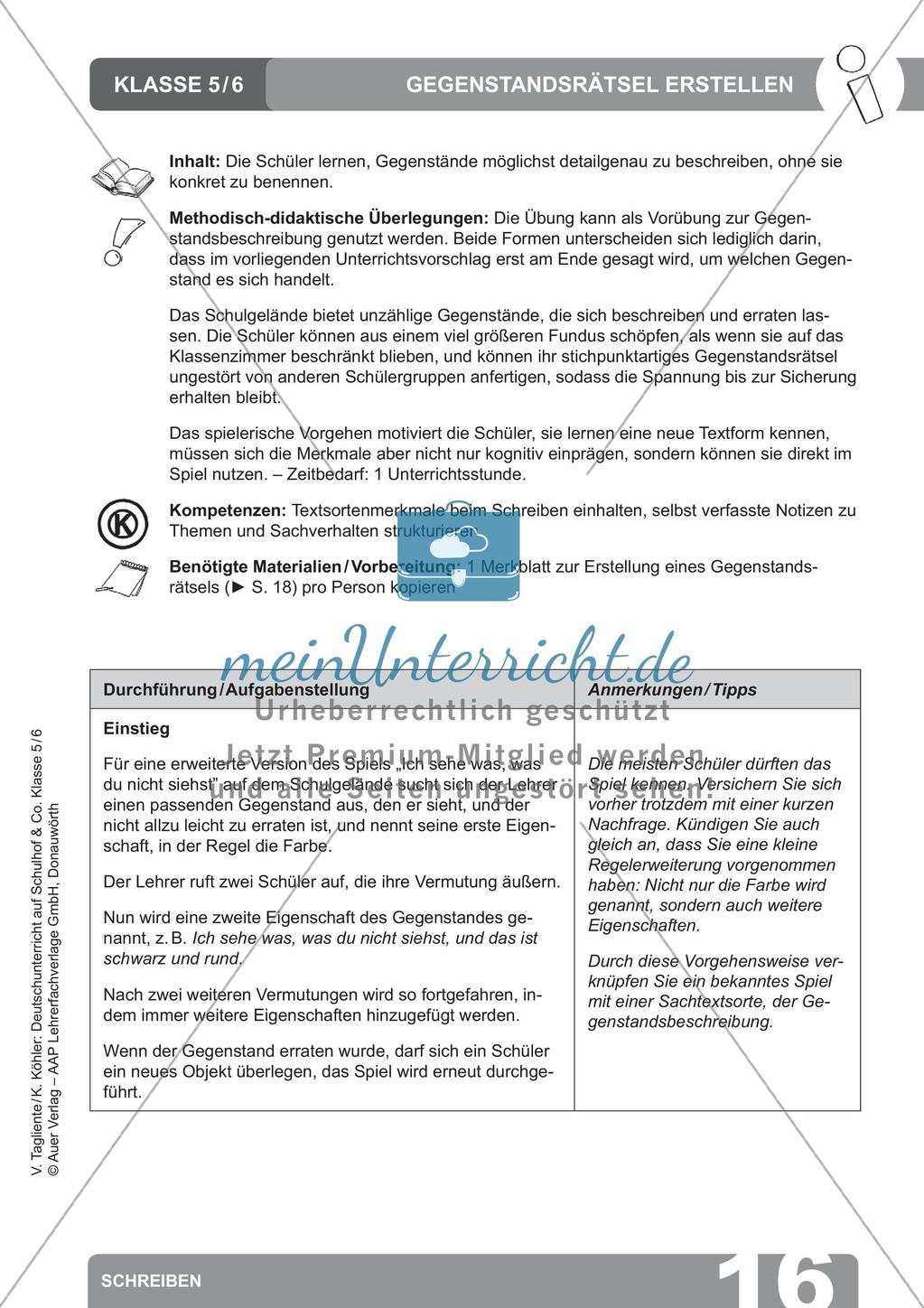 Deutsch auf dem Schulhof: Schreiben Preview 18