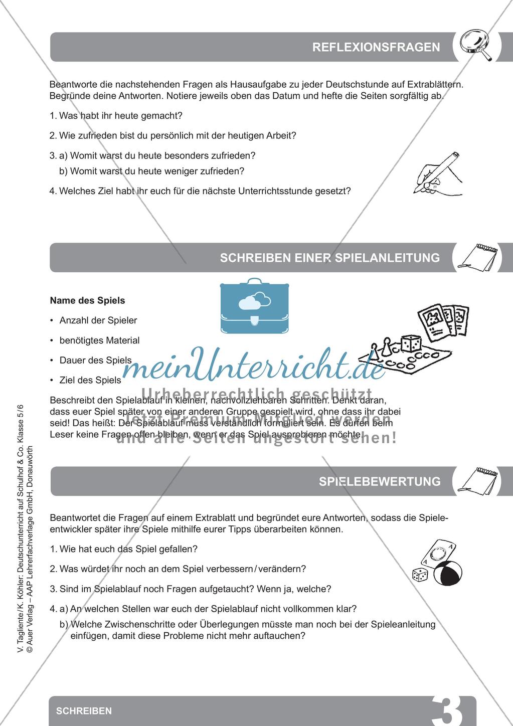 Deutsch auf dem Schulhof: Schreiben Preview 5