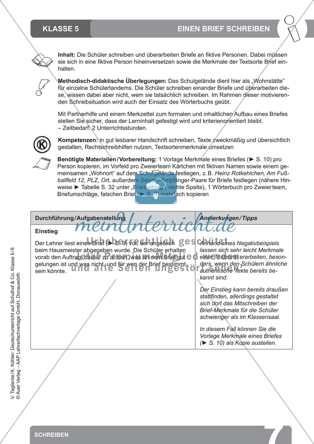Deutsch auf dem Schulhof: Schreiben Preview 9