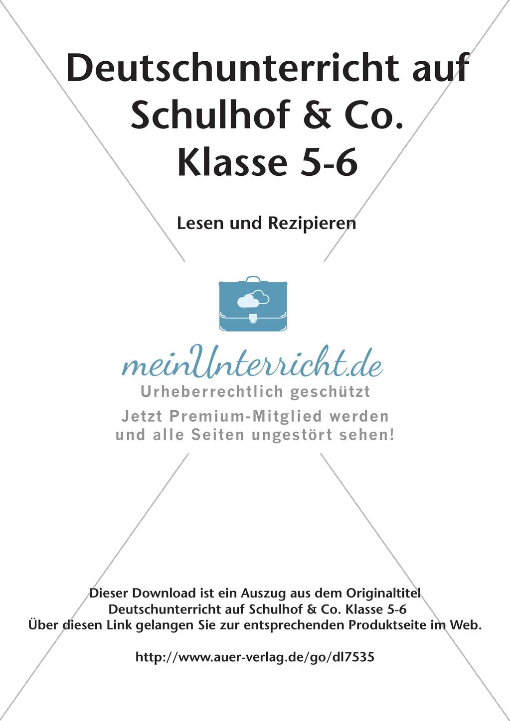 Deutsch auf dem Schulhof: Lesen und Rezipieren Preview 2