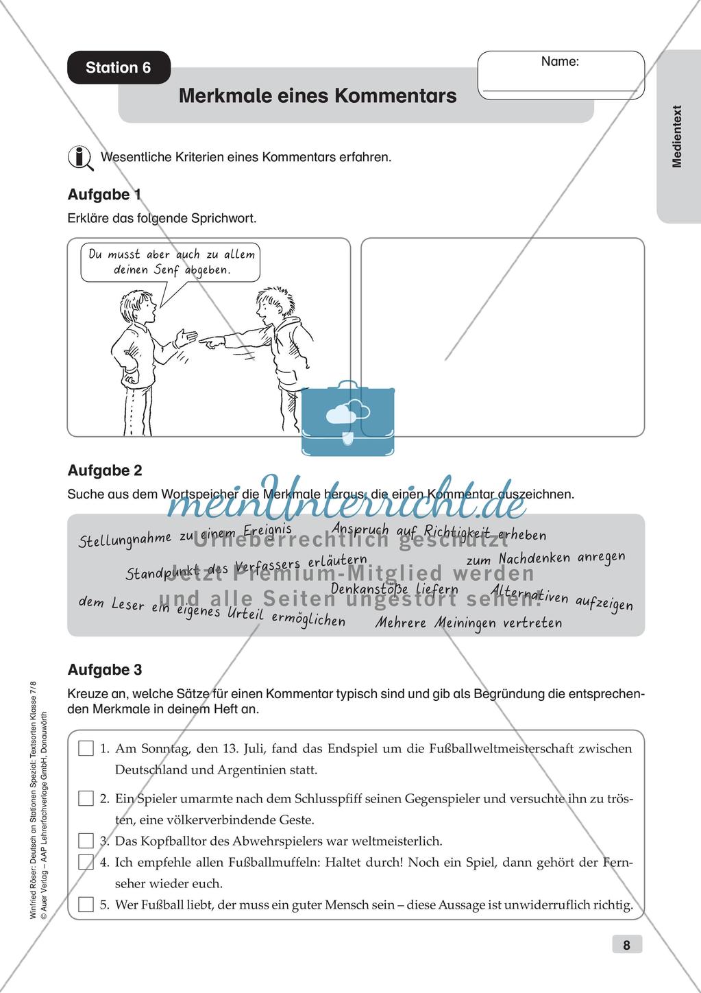 Stationsarbeit: Medientext Preview 10