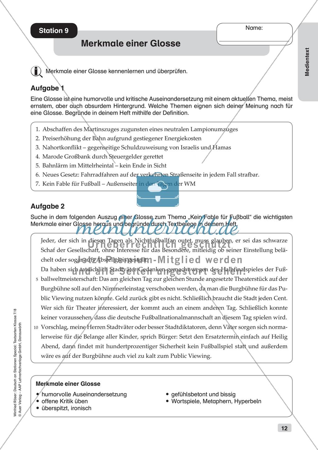 Stationsarbeit: Medientext Preview 14