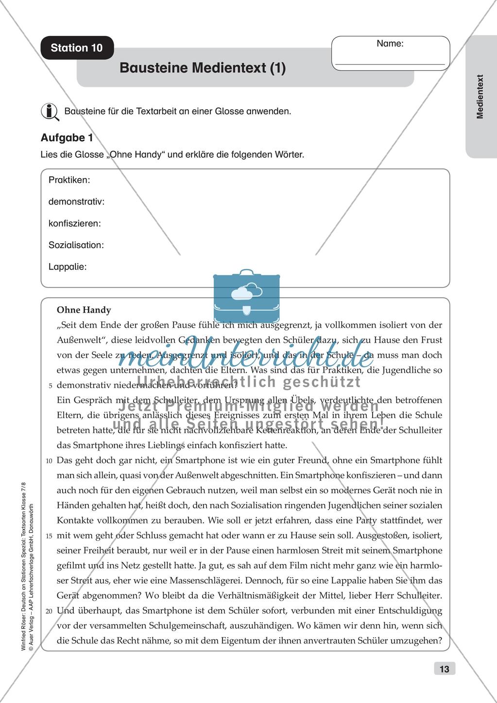 Stationsarbeit: Medientext Preview 15