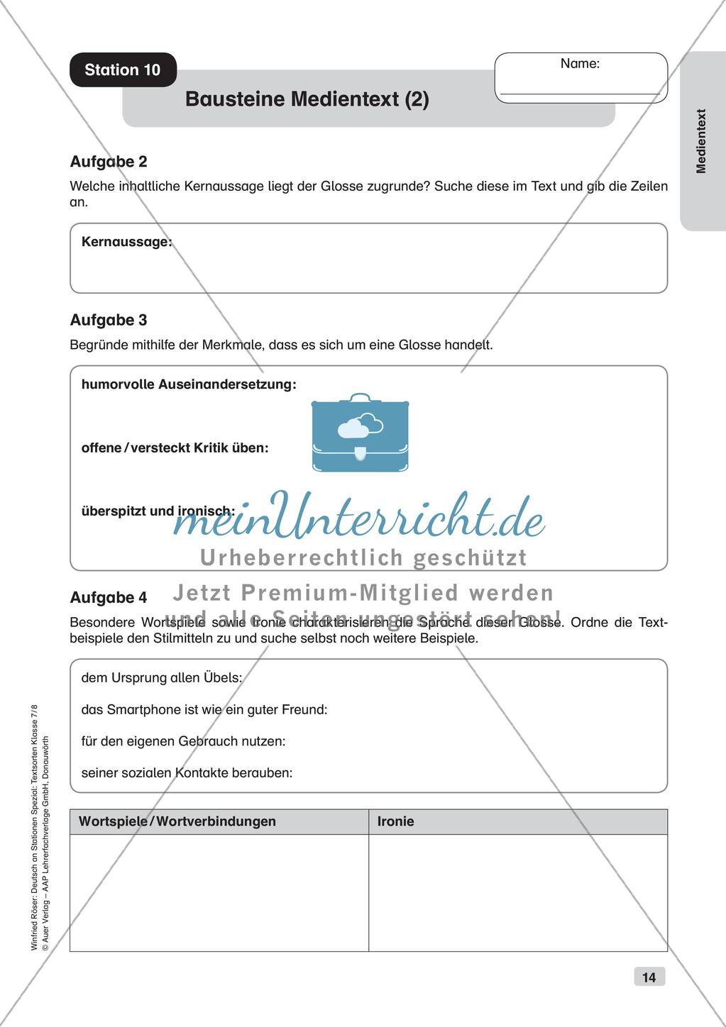 Stationsarbeit: Medientext Preview 16