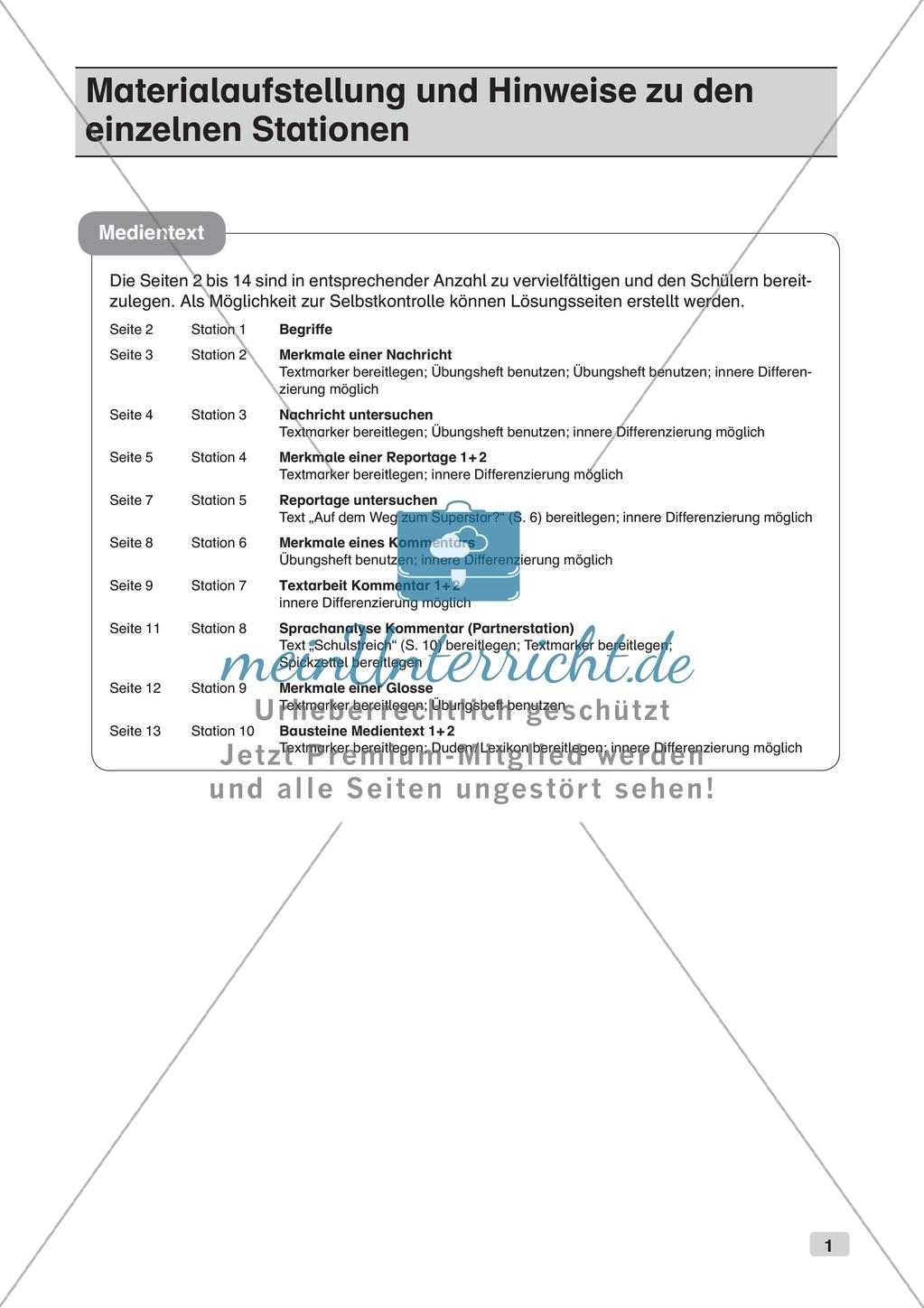 Stationsarbeit: Medientext Preview 3