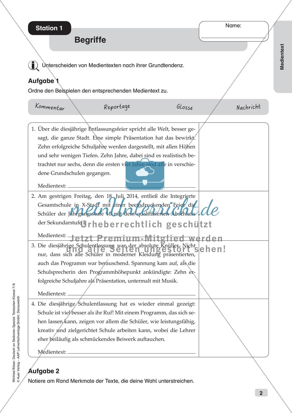Stationsarbeit: Medientext Preview 4