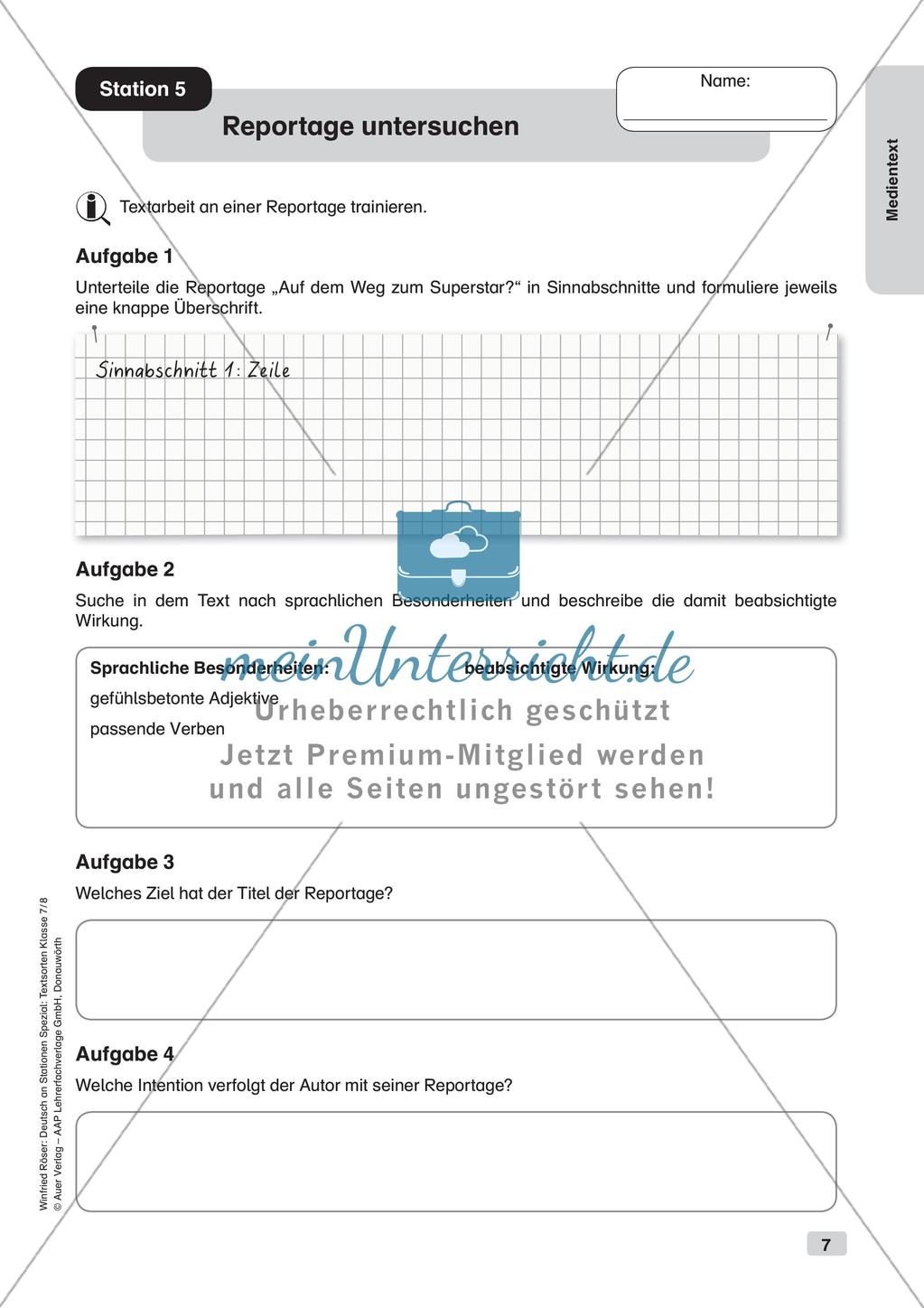 Stationsarbeit: Medientext Preview 9
