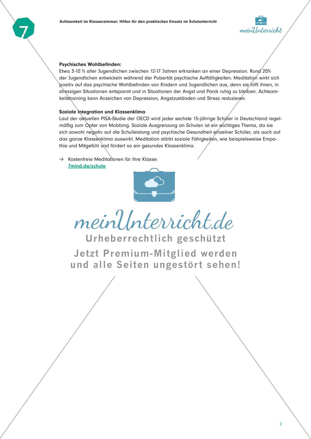 Achtsamkeit im Klassenzimmer: Hintergründe Preview 2
