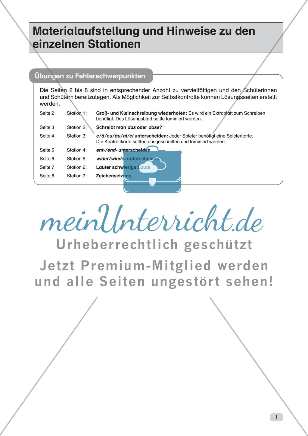 Stationsarbeit: Fehlerschwerpunkte Rechtschreibung Preview 3