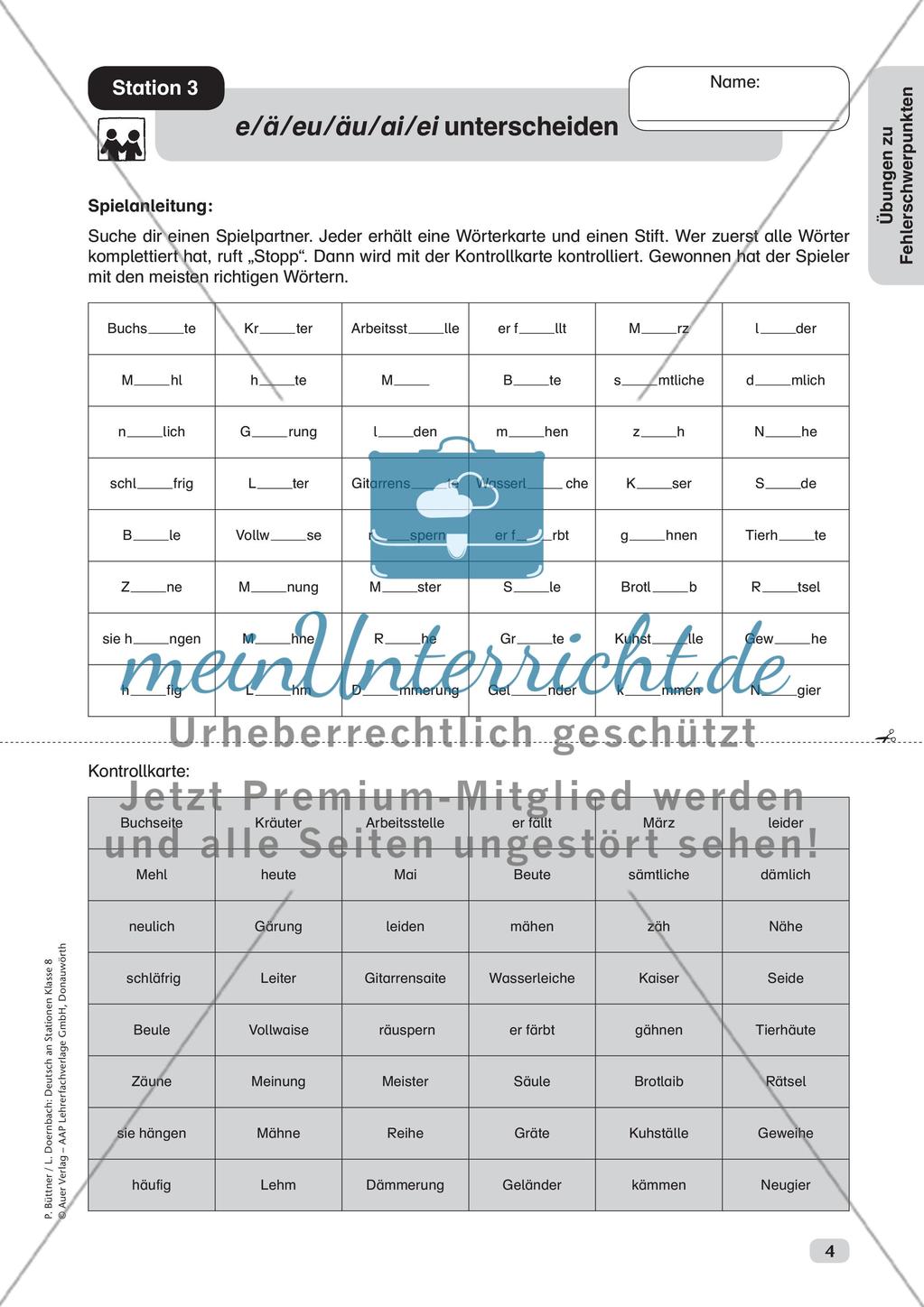 Stationsarbeit: Fehlerschwerpunkte Rechtschreibung Preview 6
