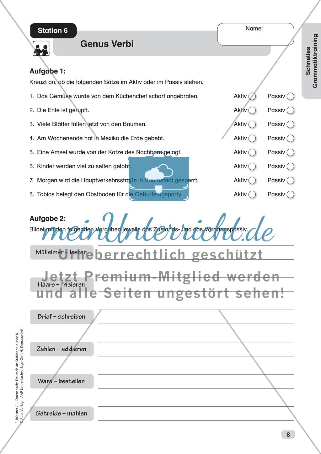 Stationsarbeit: Schnelles Grammatiktraining Preview 10