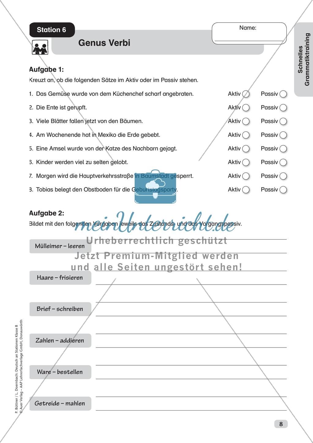 Stationsarbeit: Schnelles Grammatiktraining Preview 10