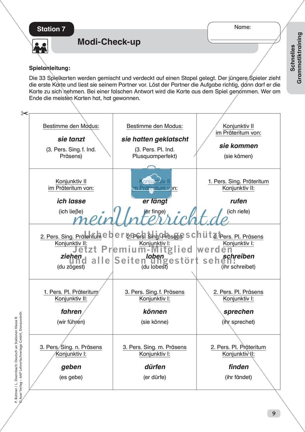 Stationsarbeit: Schnelles Grammatiktraining Preview 11