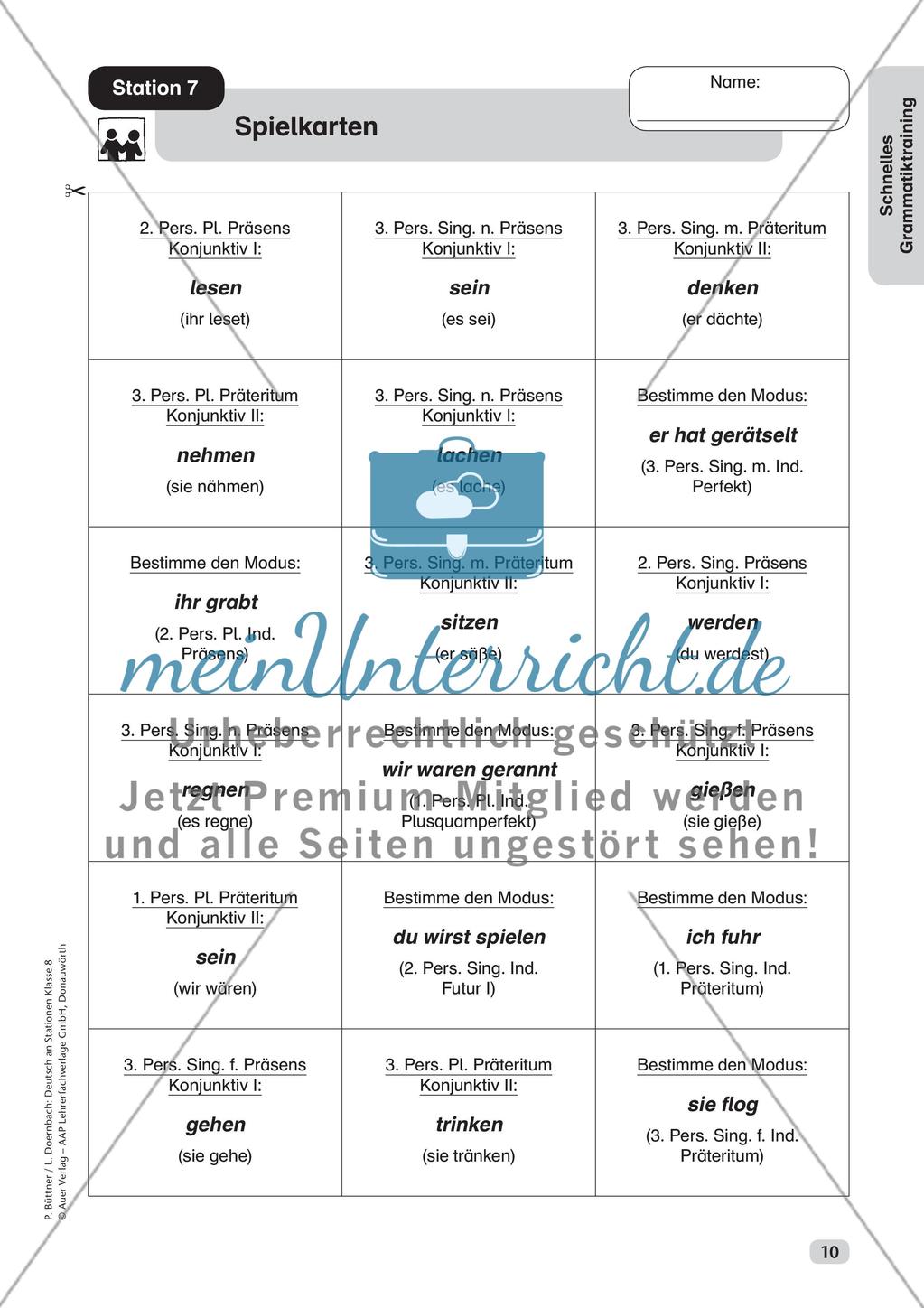 Stationsarbeit: Schnelles Grammatiktraining Preview 12