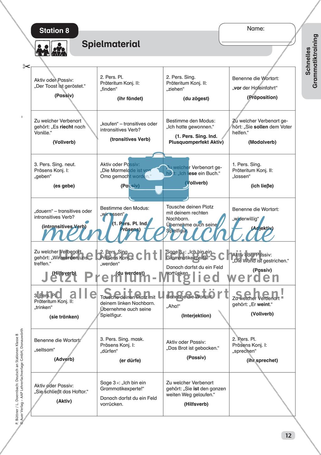 Stationsarbeit: Schnelles Grammatiktraining Preview 14