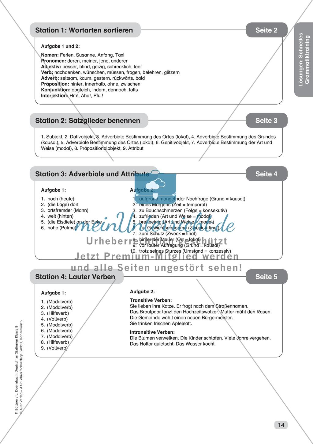 Stationsarbeit: Schnelles Grammatiktraining Preview 16