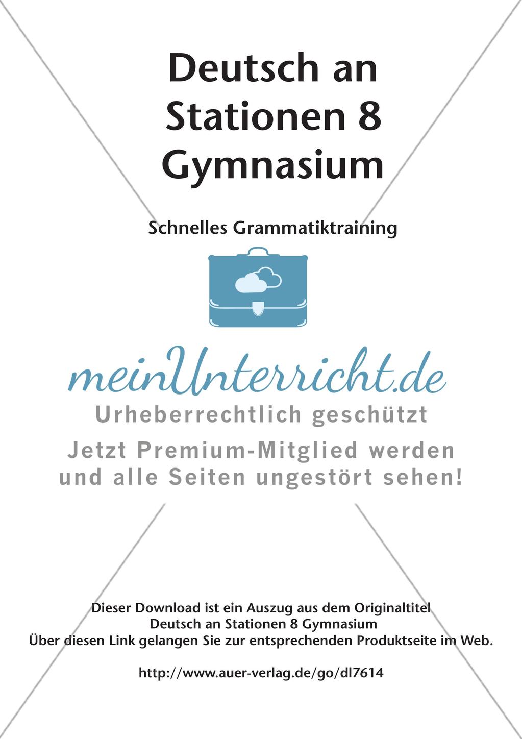Stationsarbeit: Schnelles Grammatiktraining Preview 2