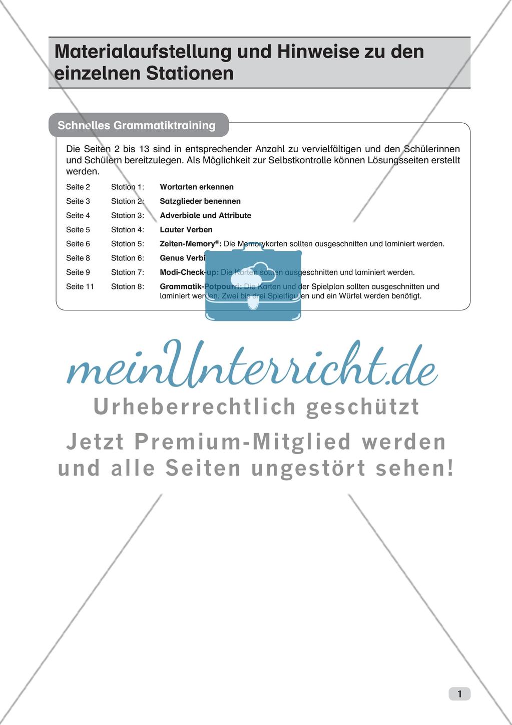 Stationsarbeit: Schnelles Grammatiktraining Preview 3