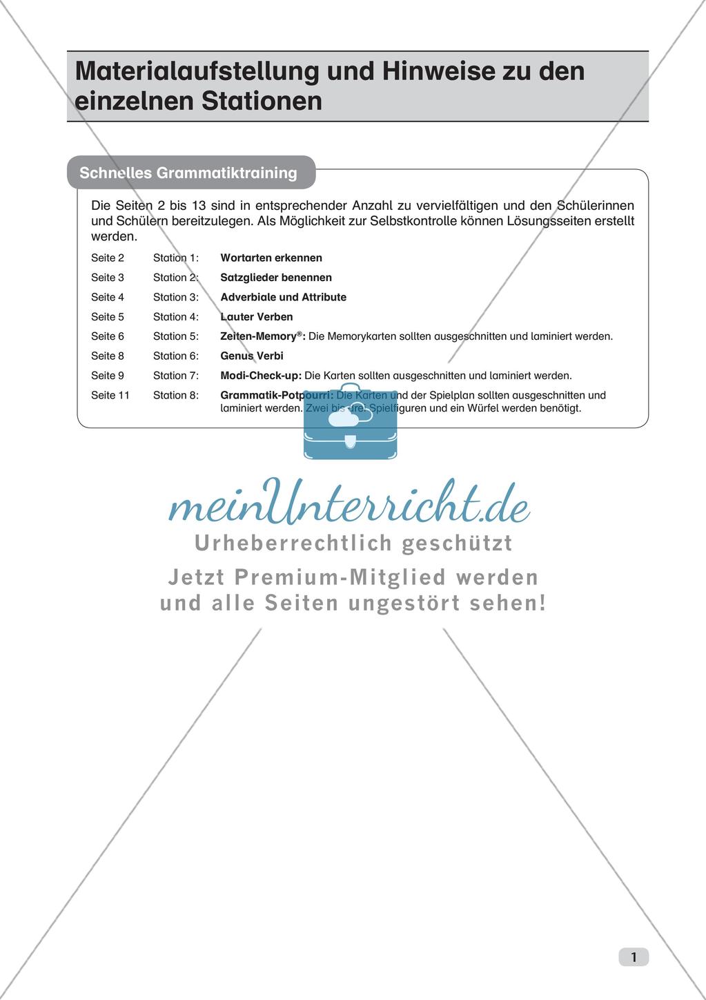 Stationsarbeit: Schnelles Grammatiktraining Preview 3