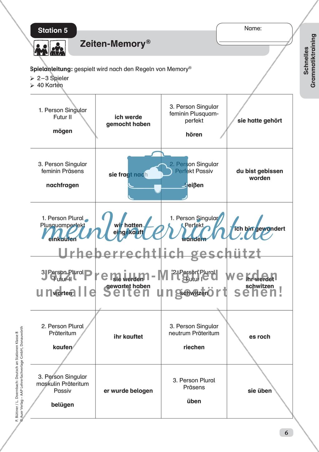Stationsarbeit: Schnelles Grammatiktraining Preview 8
