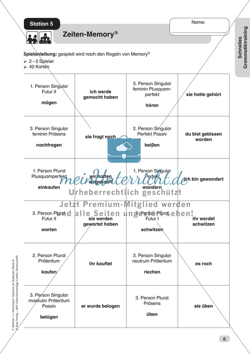 Stationsarbeit: Schnelles Grammatiktraining Preview 8