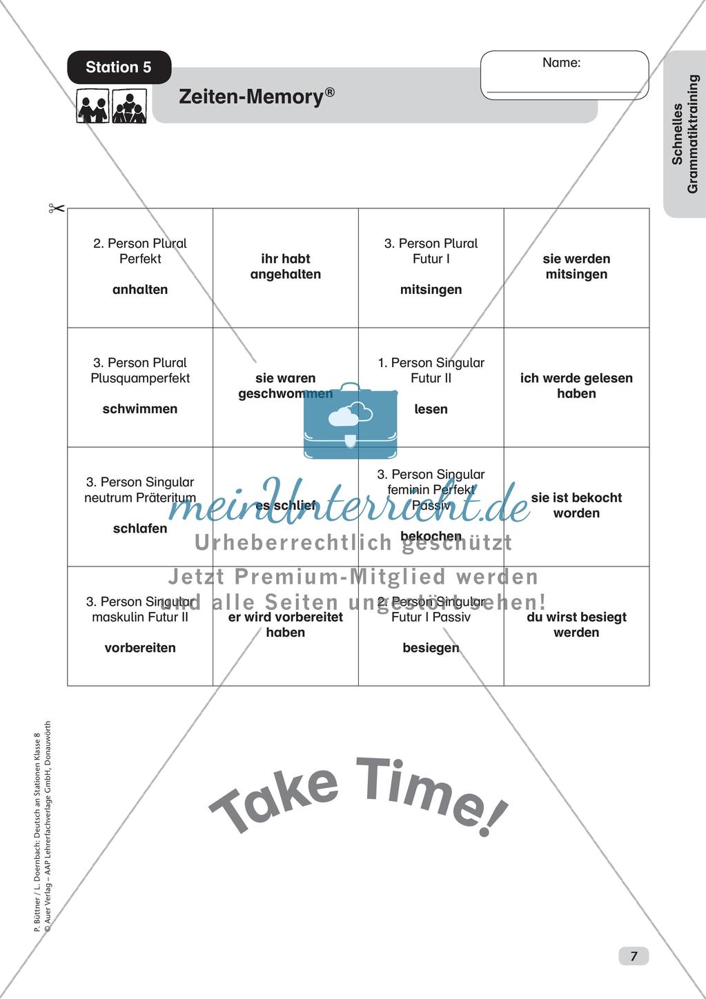 Stationsarbeit: Schnelles Grammatiktraining Preview 9
