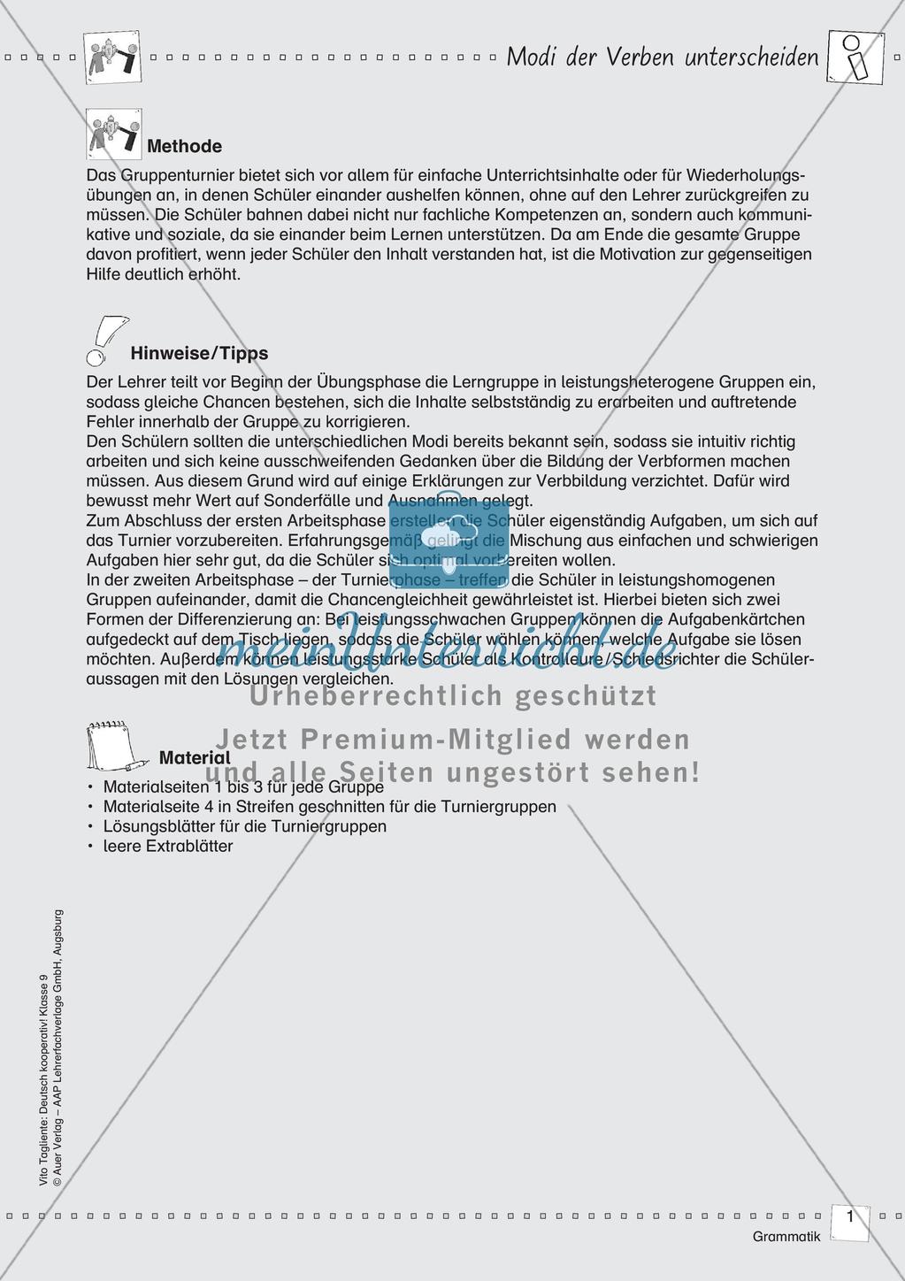 Kooperativ: Modi der Verben Preview 3