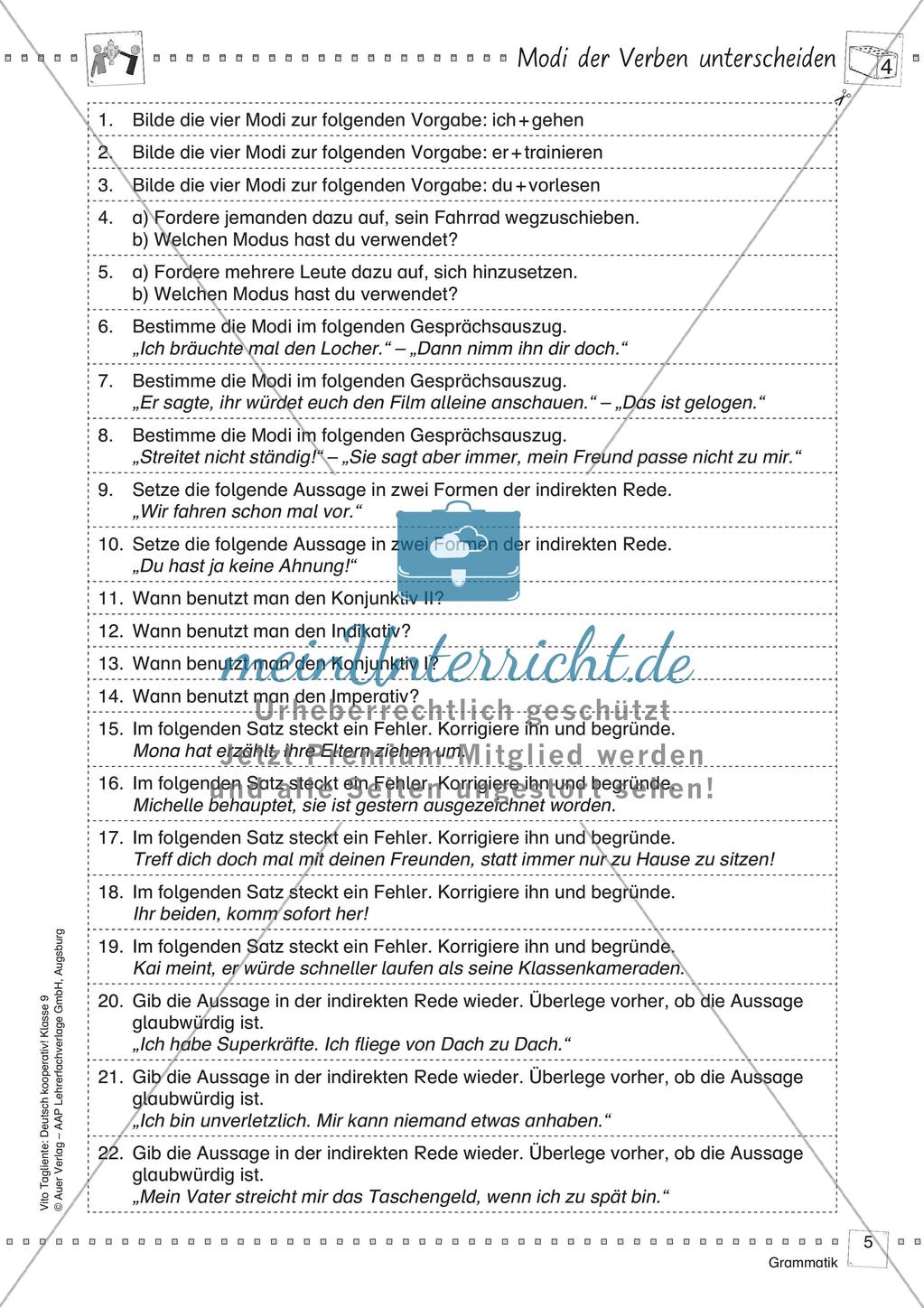 Kooperativ: Modi der Verben Preview 7