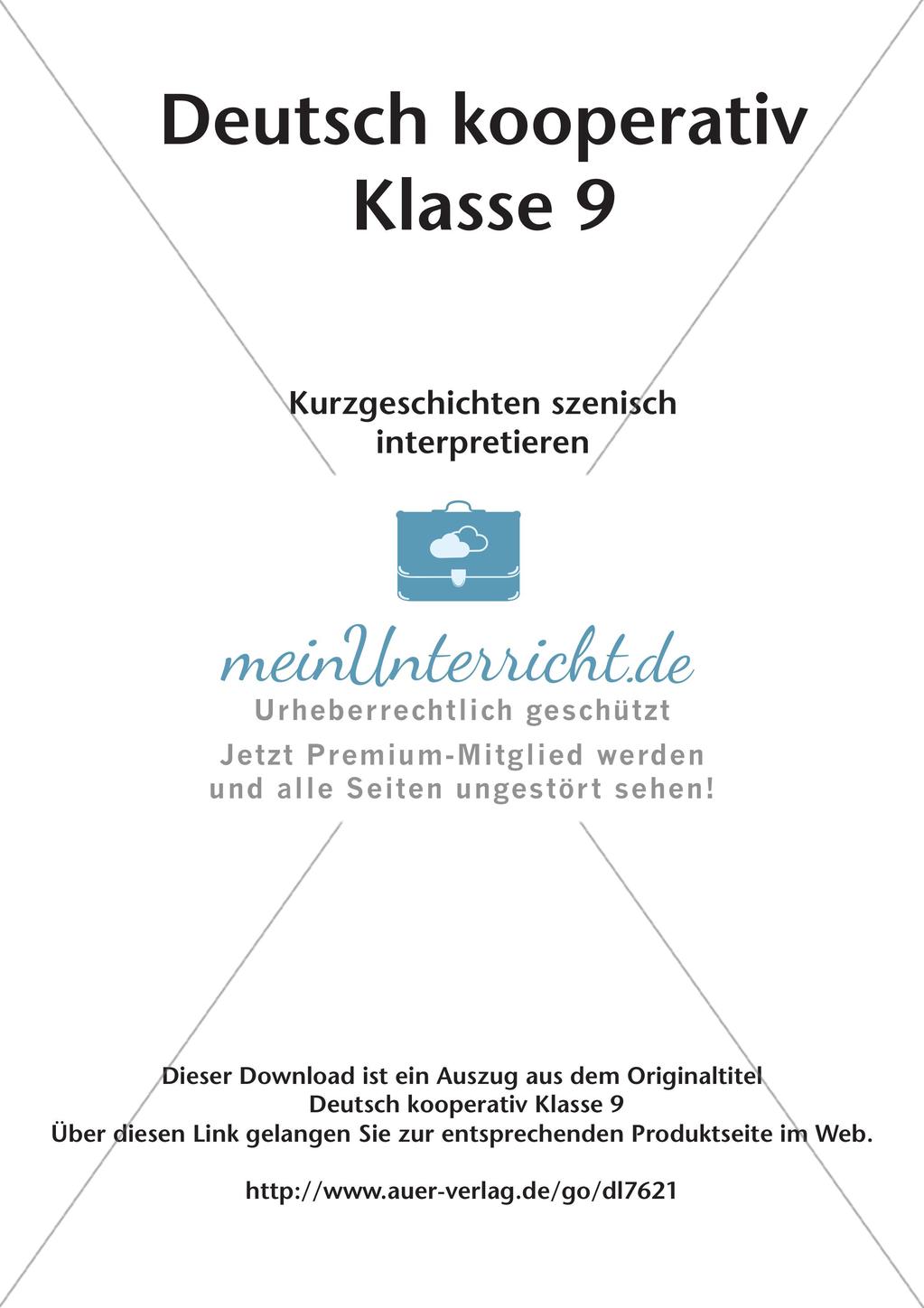 Kooperativ: Szenische Interpretation von Kurzgeschichten Preview 2