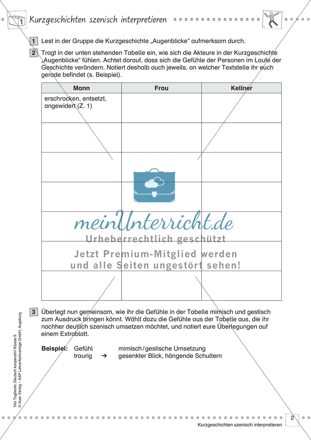 Kooperativ: Szenische Interpretation von Kurzgeschichten Preview 4