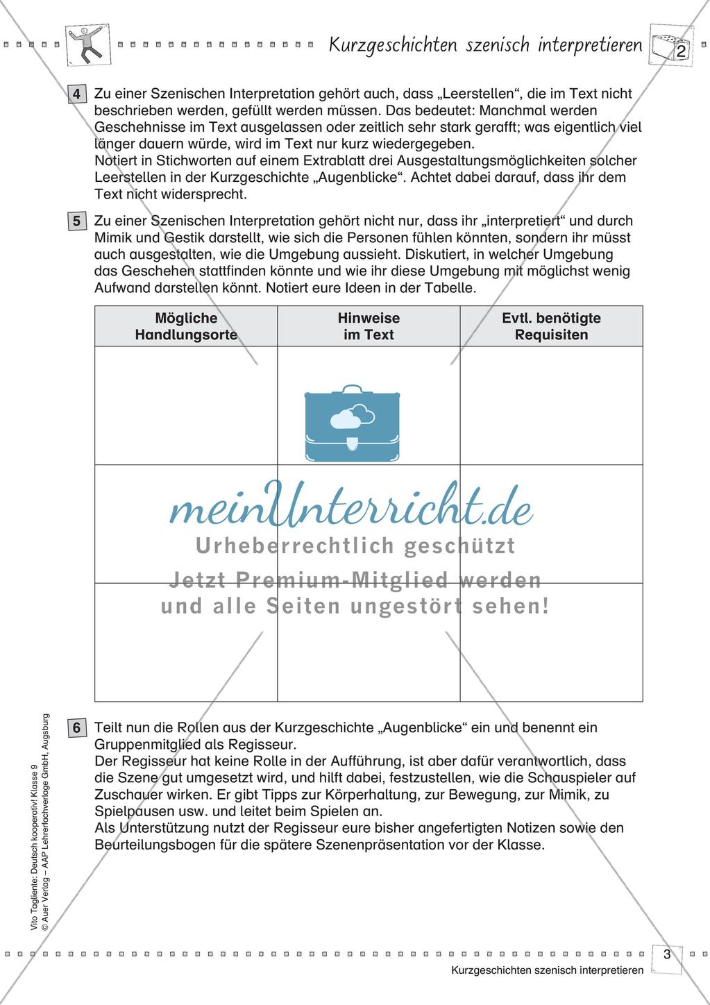 Kooperativ: Szenische Interpretation von Kurzgeschichten Preview 5