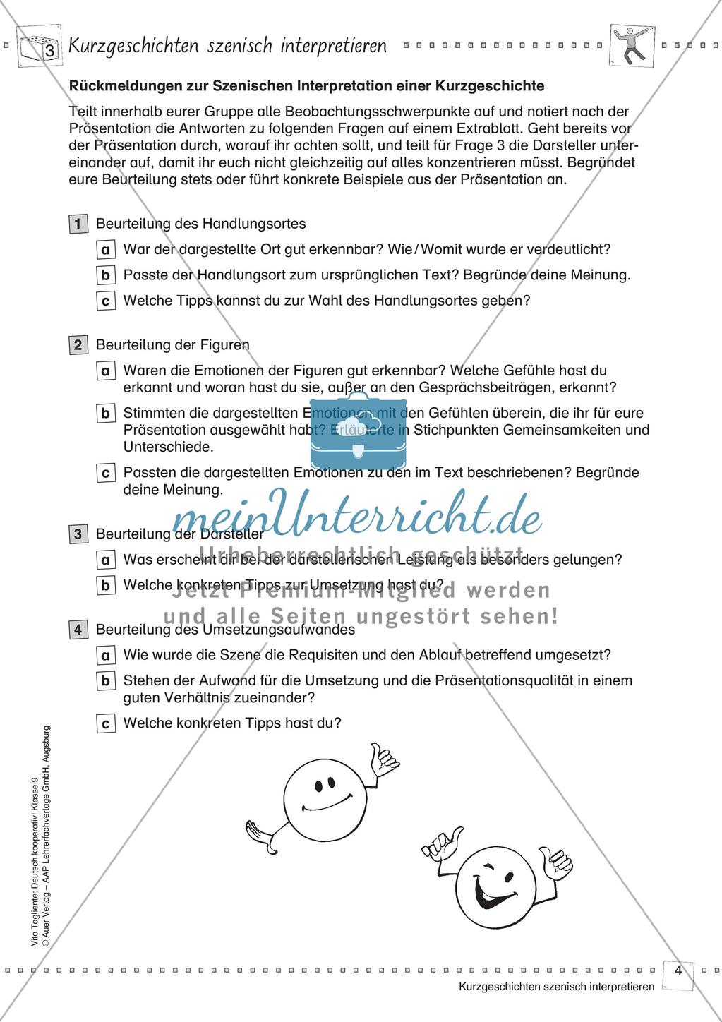 Kooperativ: Szenische Interpretation von Kurzgeschichten Preview 6
