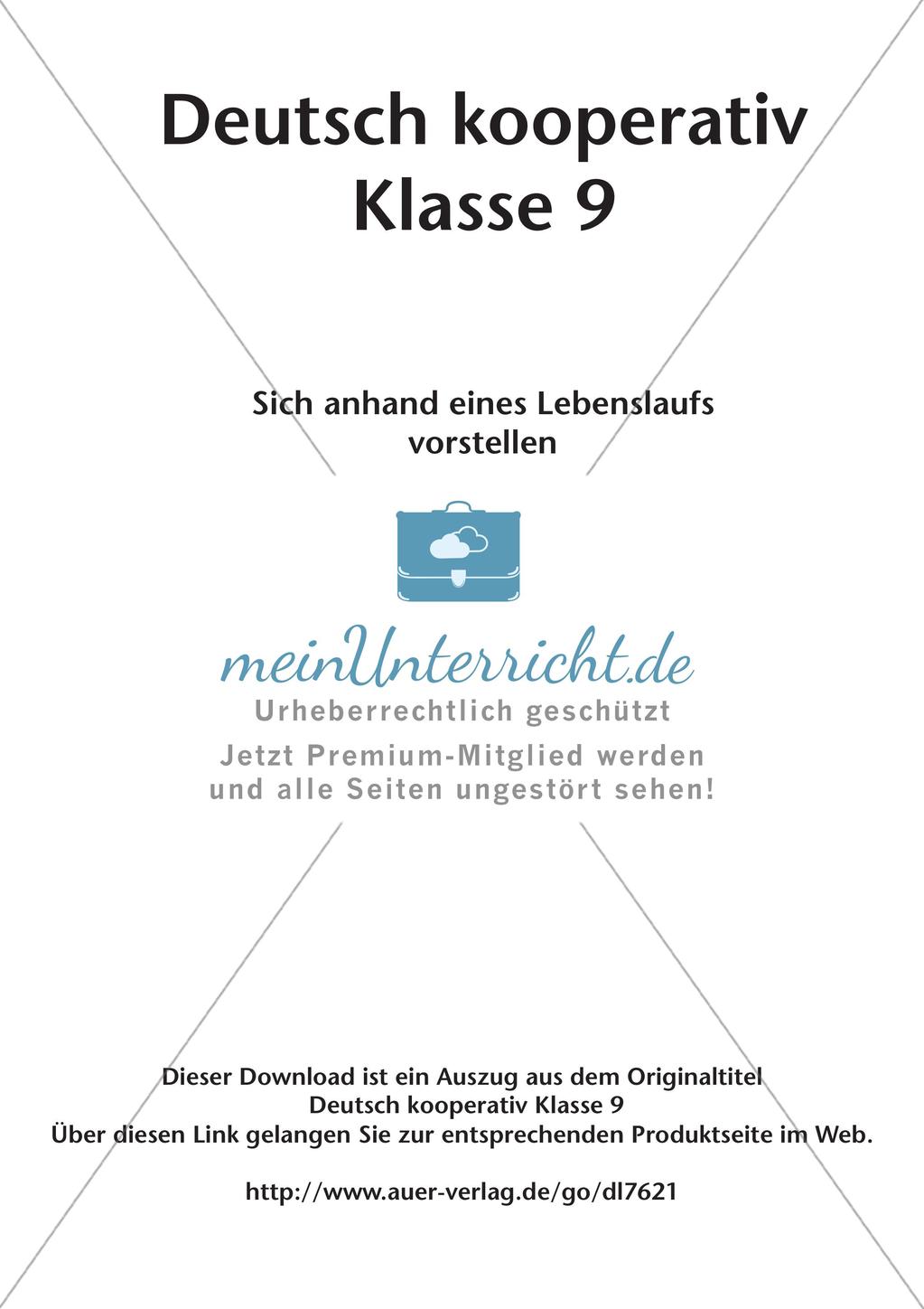 Kooperativ: Erstellung eines tabellarischen Lebenslaufs Preview 2