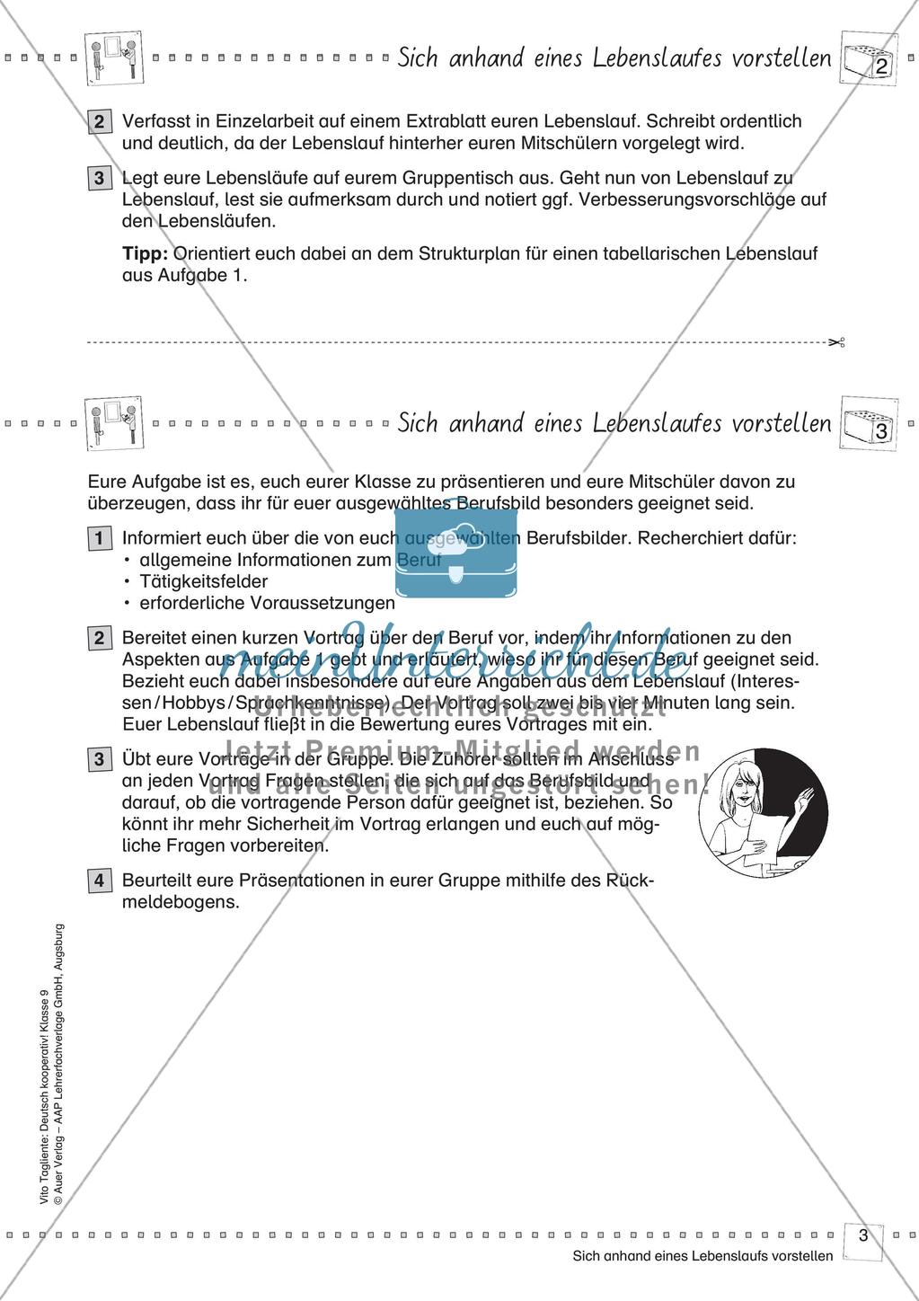 Kooperativ: Erstellung eines tabellarischen Lebenslaufs Preview 5