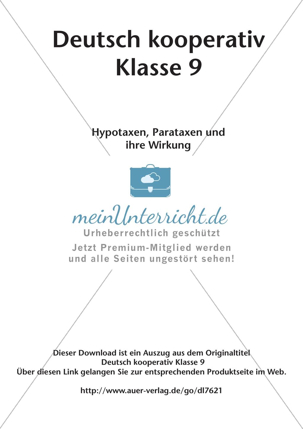 Kooperativ: Hypotaxen und Parataxen Preview 2
