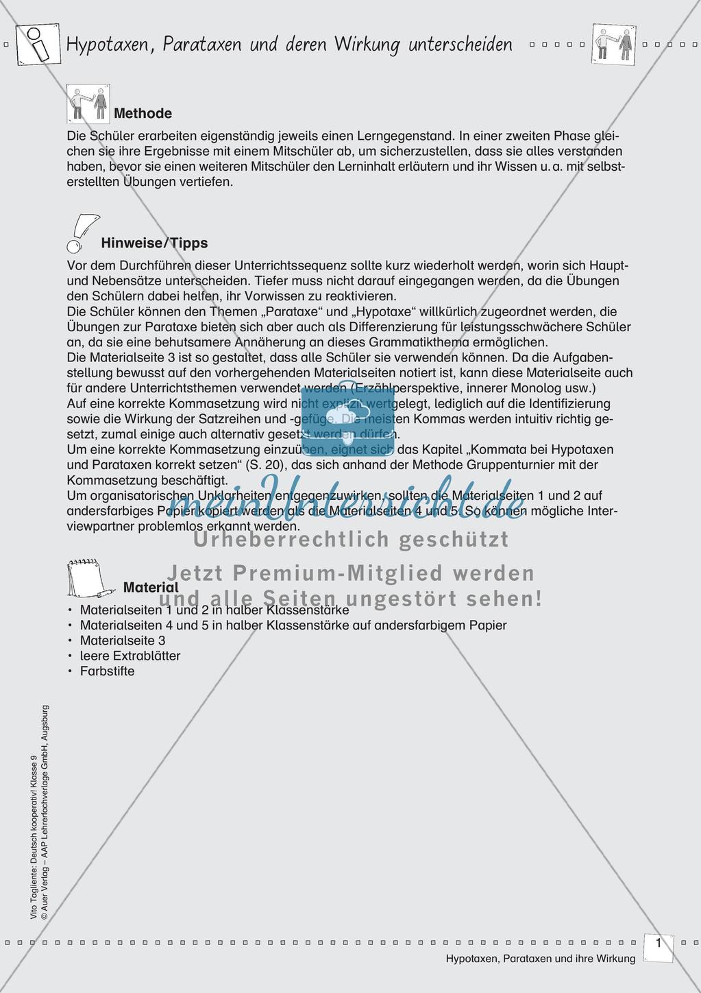 Kooperativ: Hypotaxen und Parataxen Preview 3