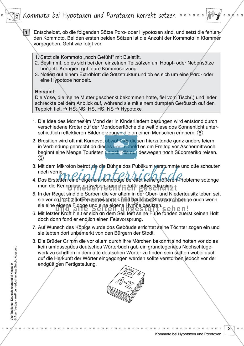 Kooperativ: Kommata bei Hypotaxen und Parataxen Preview 5