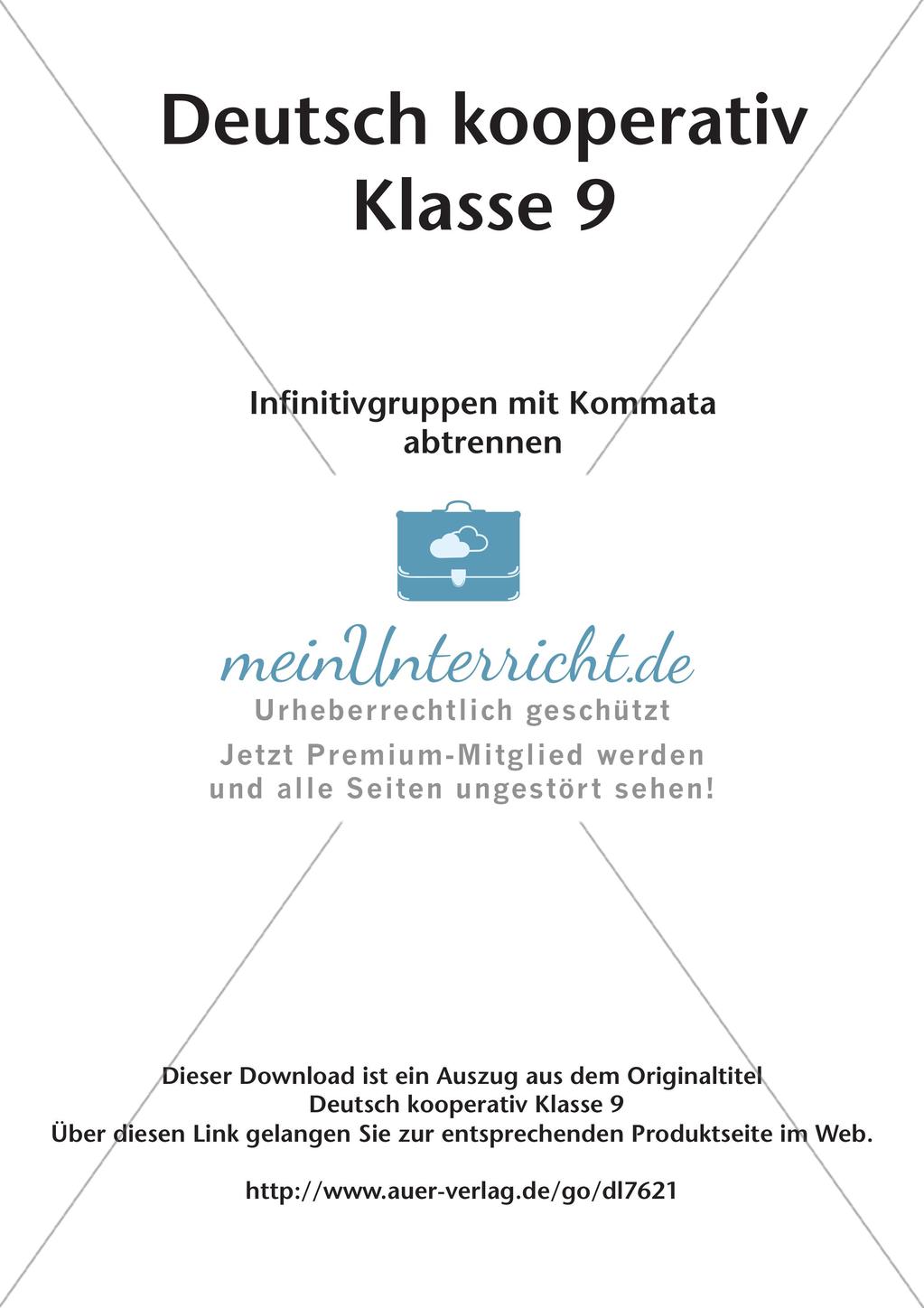 Kooperativ: Kommata bei Infinitivgruppen Preview 2