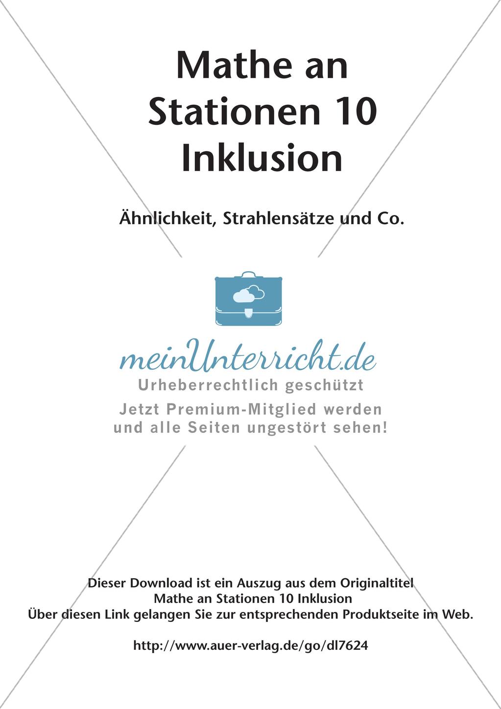 Mathe an Stationen - Inklusion: Ähnlichkeit, Strahlensätze und Co. Preview 2