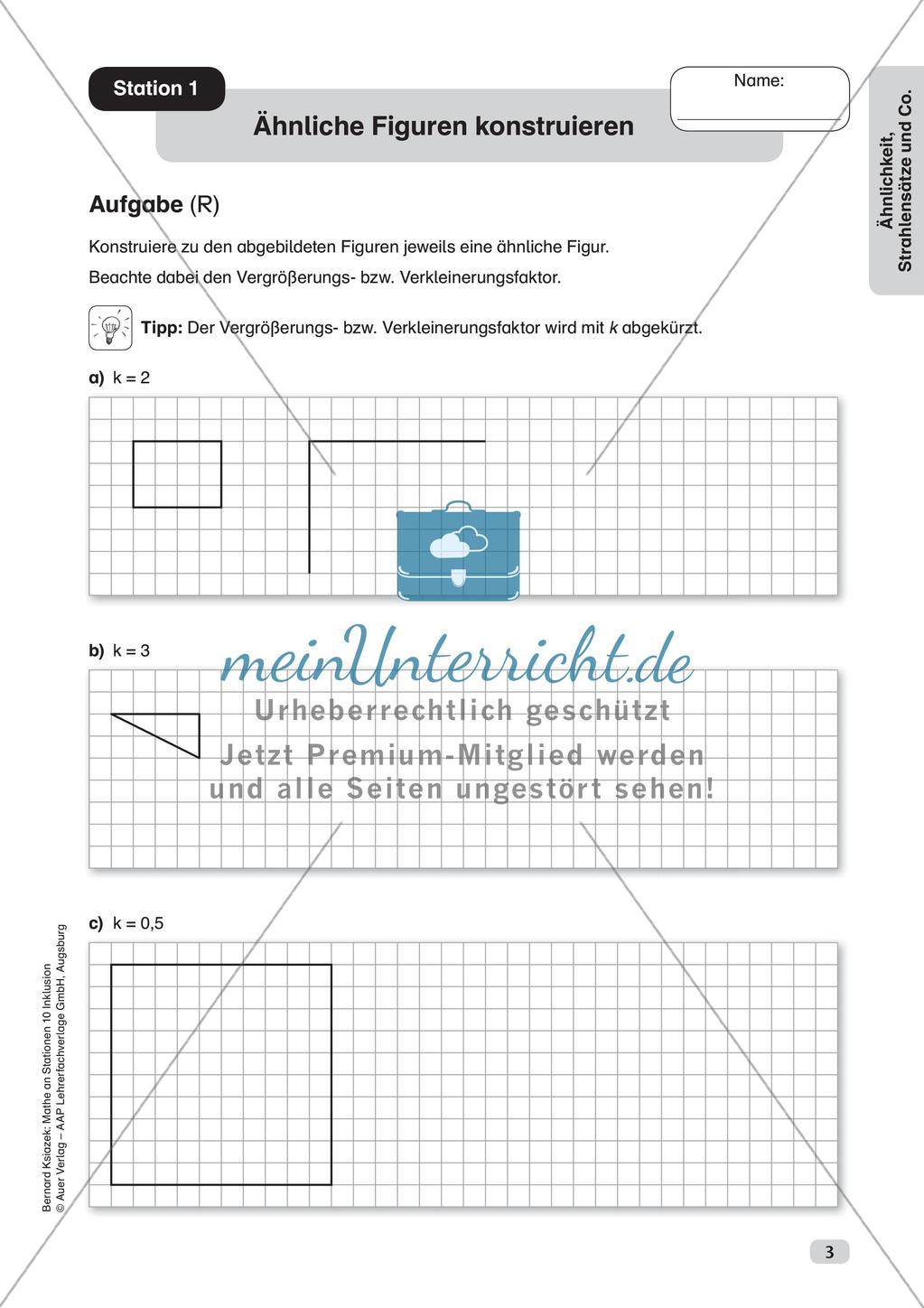 Mathe an Stationen - Inklusion: Ähnlichkeit, Strahlensätze und Co. Preview 5