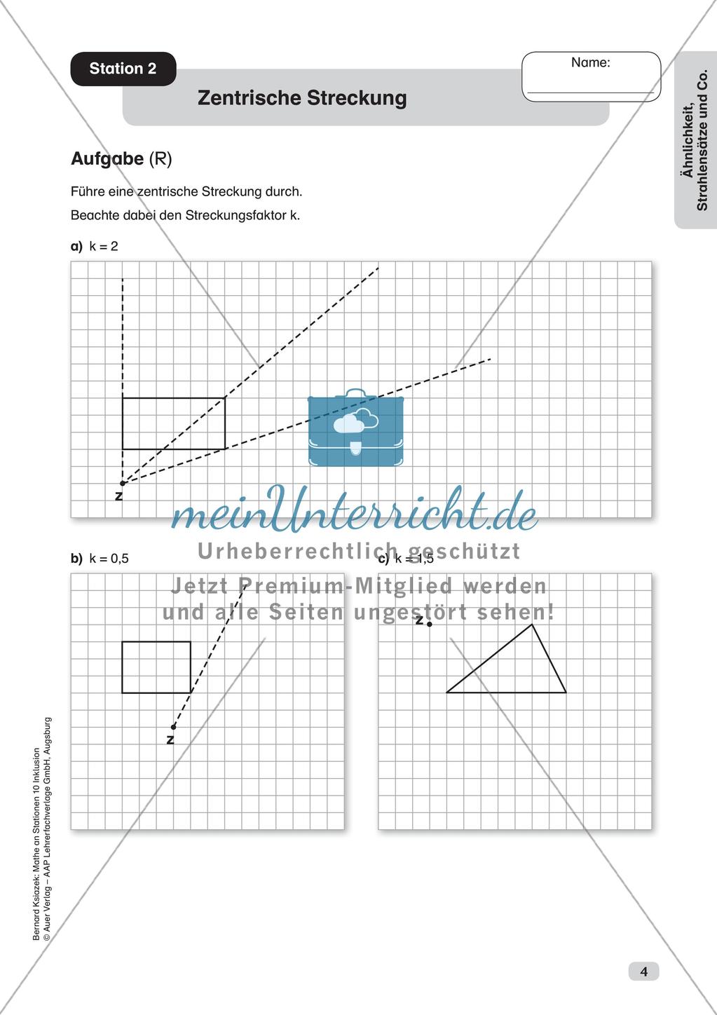 Mathe an Stationen - Inklusion: Ähnlichkeit, Strahlensätze und Co. Preview 6