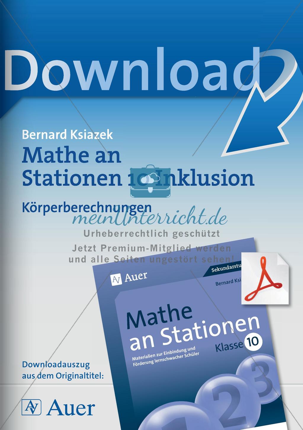 Mathe an Stationen - Inklusion: Körperberechnungen Preview 1