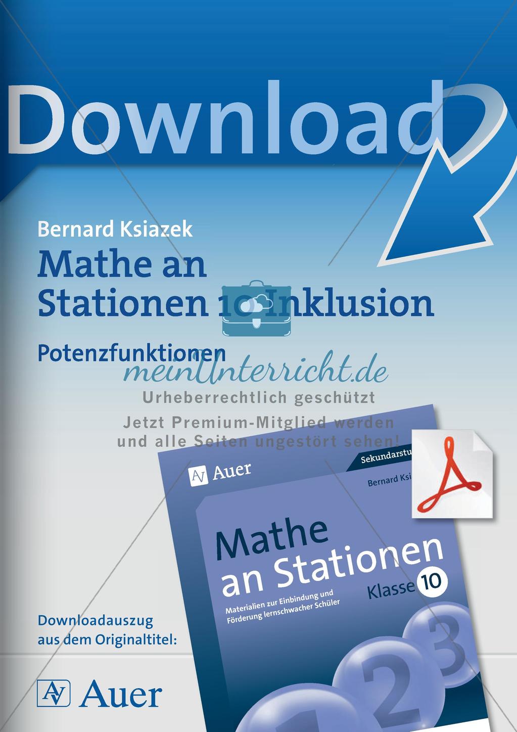 Mathe an Stationen - Inklusion: Potenzfunktionen Preview 1