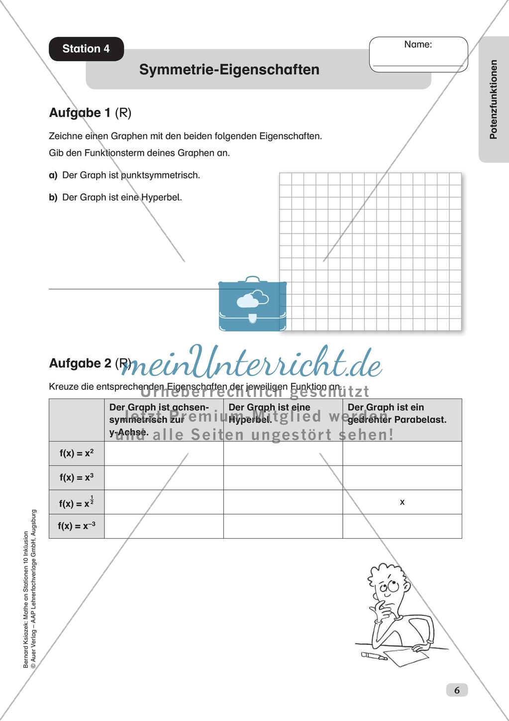 Mathe an Stationen - Inklusion: Potenzfunktionen Preview 8
